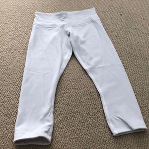 Lululemon White cropped wunder under leggings